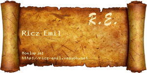 Ricz Emil névjegykártya