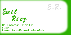 emil ricz business card